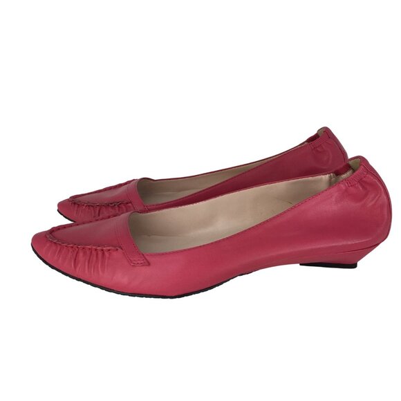 Esprit Womens 8.5 M Pink Leather Flats Workwear‎ Career Wear Maximalist - Picture 3 of 7